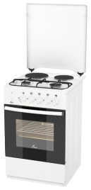 Комбинированная плита Flama RK 2211 W 50 см, 50 л, 4 конфорки, белый