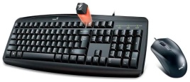 Комплект проводной  Genius KM-200 клавиатура мышь, черный