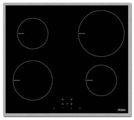 Электрическая варочная панель Haier HHX-Y 64 NFB 59 см, 4 конфорки стеклокерамика, черный