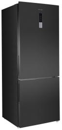 Двухкамерный холодильник Maunfeld MFF1857NFSB No frost, черно-серый