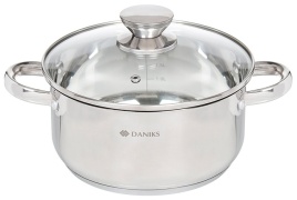 Кастрюля с крышкой Daniks Оптима QS-S-20/GS-01201-20CA 3.1 л