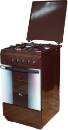 Газовая плита Flama FG 2402 B 50 см, 50 л, 4 конфорки, коричневый