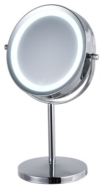 Зеркало двустороннее Hasten c x7 увеличением и LED подсветкой - HAS1811 (цвет-silver, LED подсветка 3 уровня)