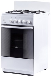 Комбинированная плита Flama AK 1416 W 50 см, 4 конфорки, белый