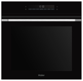 Электрический духовой шкаф Haier HOQ-P16AS5GB 59 см, 72 л, гриль и конвекция, черное стекло