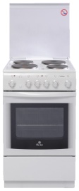 Электроплита De luxe 5004.10 экр-001 50 см, 43 л, 4 конфорки, белый