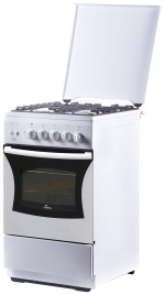 Газовая плита Flama FG 24227 W 50 см, 50 л, 4 конфорки, белый