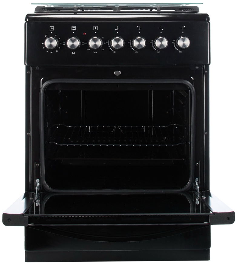 Комбинированная плита De luxe 606040.00гэ-003(кр) 60 см, 64 л, 4 конфорки, черный фото 5