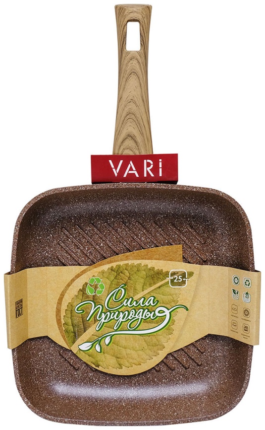 Сковорода Vari СИЛА ПРИРОДЫ brown 26смх26см, SPBR36126 фото 4