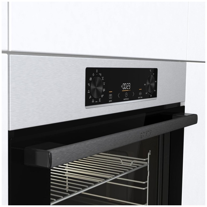 Электрический духовой шкаф Gorenje BOSB6737E06X 59 см, 77 л, гриль и конвекция, черный фото 5