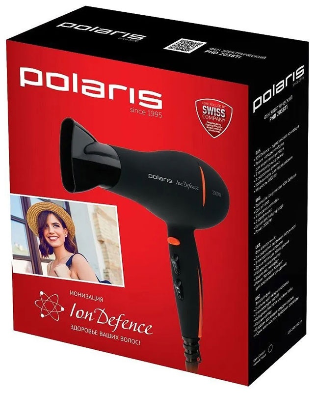 Фен Polaris PHD 2038Ti, мощность 2000 Вт, холодный воздух, концентратор фото 9