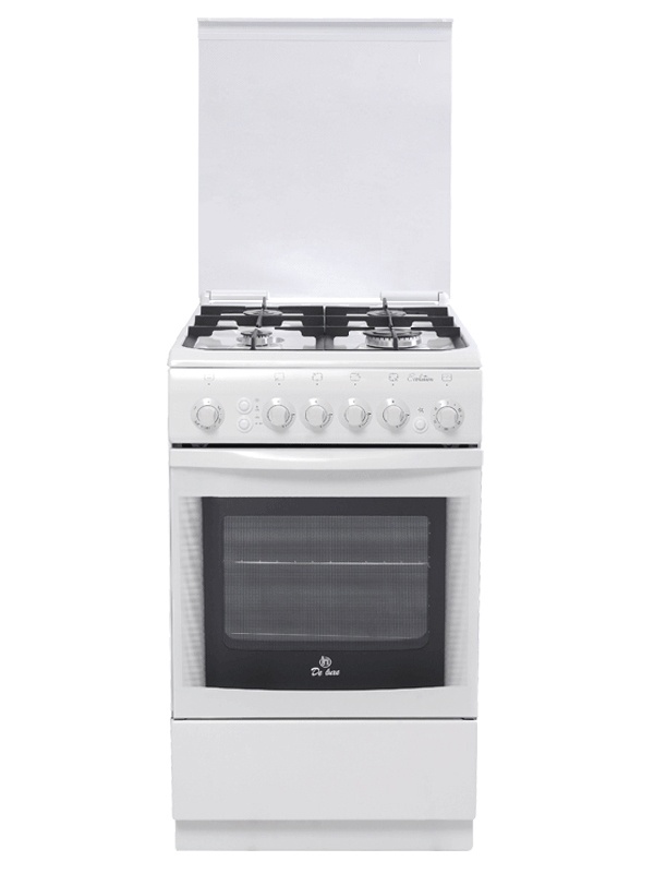 Газовая плита De luxe 506040.01г 50 см, 54 л, 4 конфорки, белый фото 1