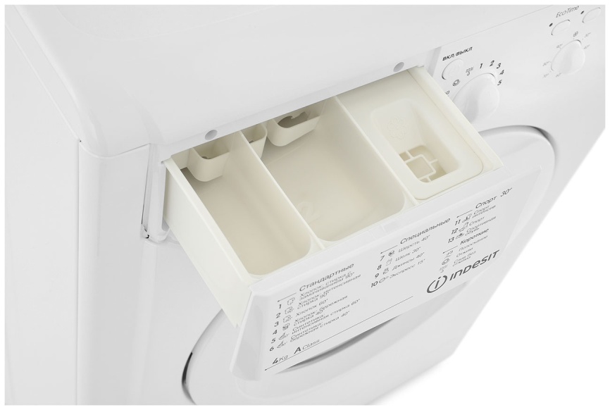 Стиральная машина Indesit IWUB 4105 автомат, загрузка 4 кг, белый фото 8