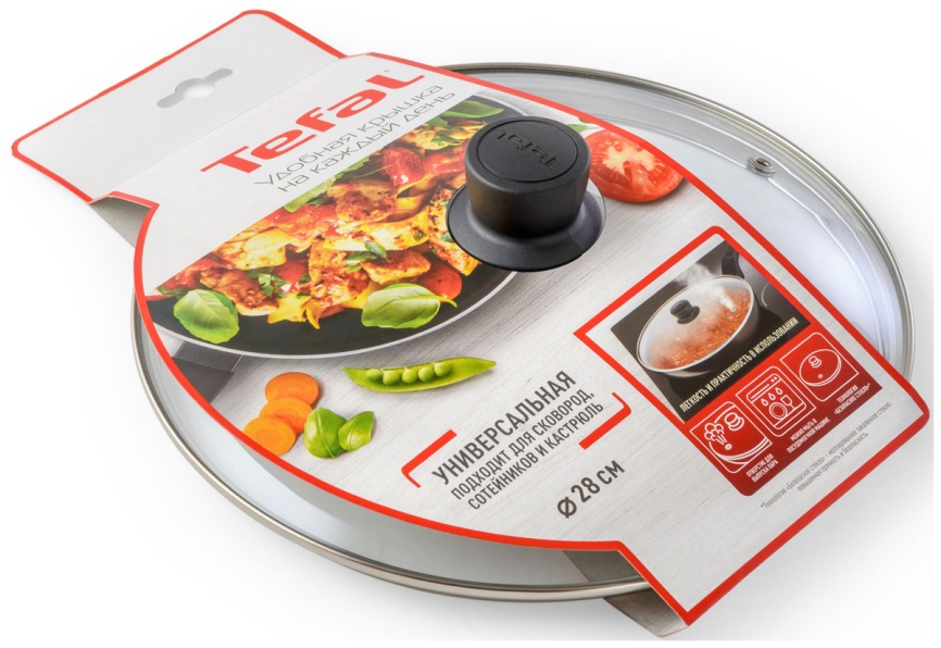 Крышка Tefal Cocoon 04197728 с пароотводом, закаленное стекло, 28 см фото 6