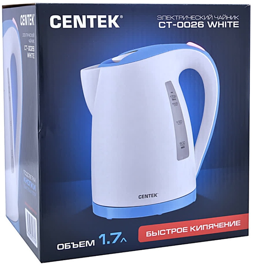 Чайник электрический Centek CT-0026 White фото 5