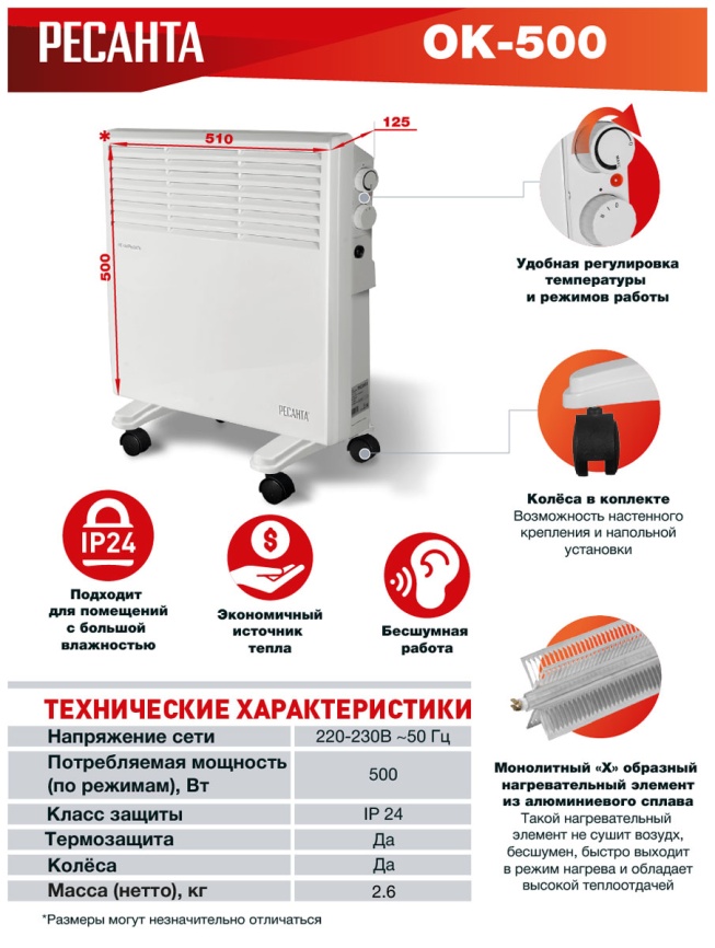 Конвектор Ресанта ОК-500 фото 2