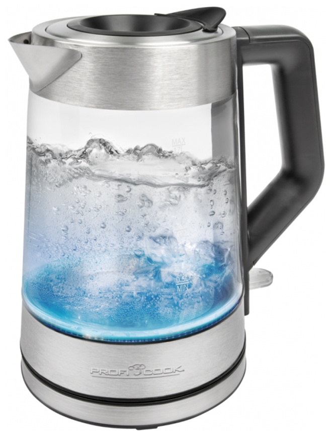 Чайник электрический Profi Cook PC-WKS 1190 G, подсветка, нержавеющая сталь фото 3