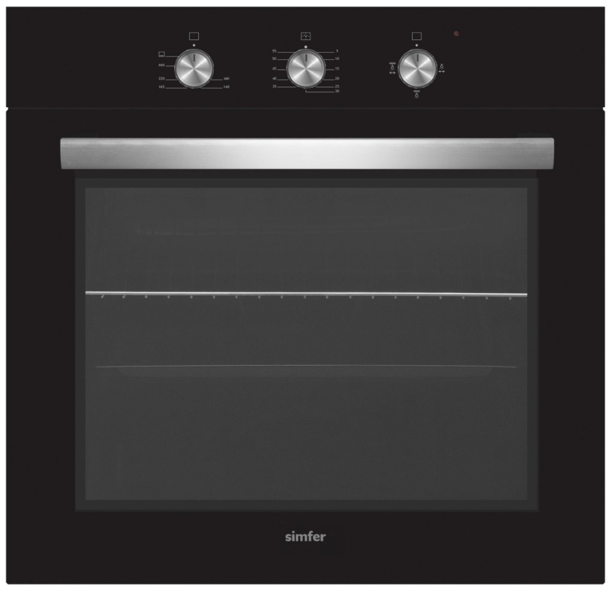Газовый духовой шкаф Simfer B6GB12016 59 см, 58 л гриль, черный фото 1