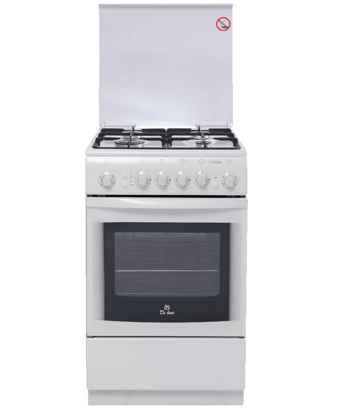 Газовая плита De luxe 5040.31 г 50 см, 43 л, 4 конфорки, белый фото 1