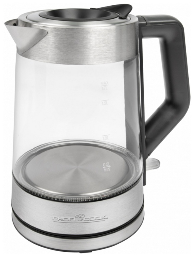 Чайник электрический Profi Cook PC-WKS 1190 G, подсветка, нержавеющая сталь фото 1