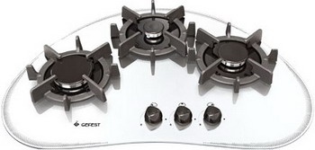 Газовая варочная панель Gefest СГ СН 2120 К6 73 см, 3 конфорки электроподжиг газконтроль, белый фото 1