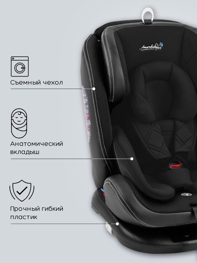 Автокресло Amarobaby ST-3, Isofix класс D, группа 0 /1/2/3 (черный) фото 18