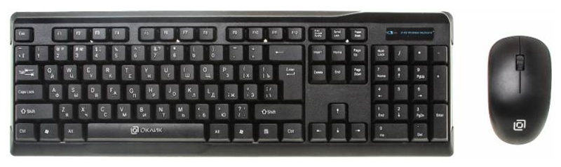 Клавиатура мышь Oklick 230M клав:черный мышь:черный USB беспроводная фото 1