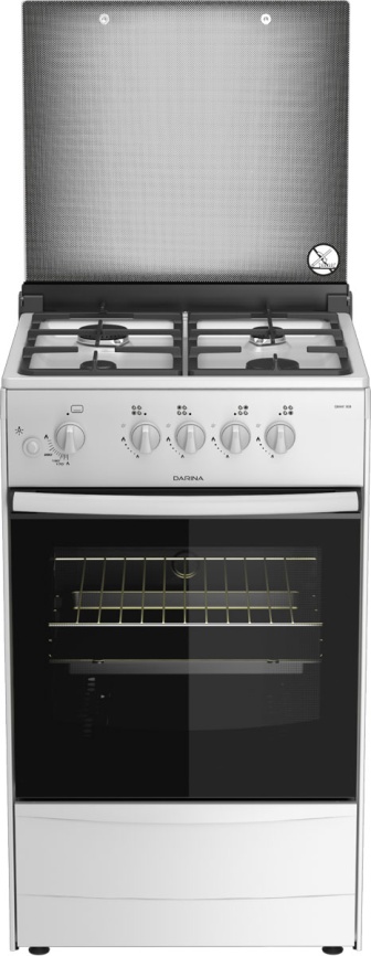 Газовая плита Darina 1B1 GM 441 008 W 50 см, 50 л, 4 конфорки, белый фото 1