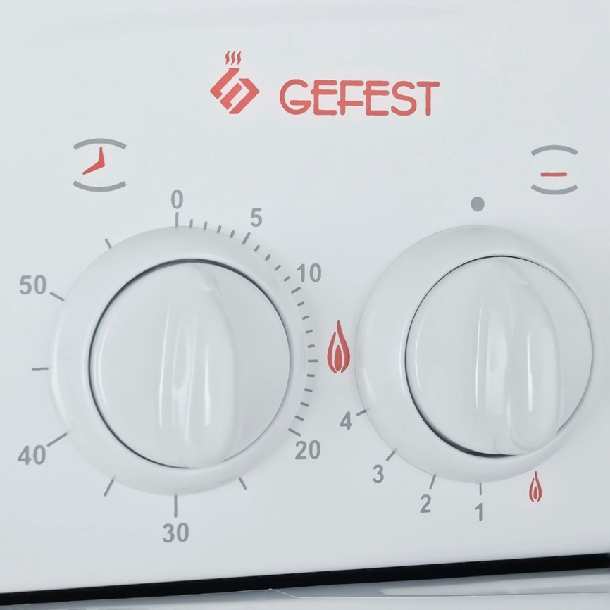Газовая плита Gefest Брест 3200-05 50 см, 42 л, 4 конфорки, белый фото 5