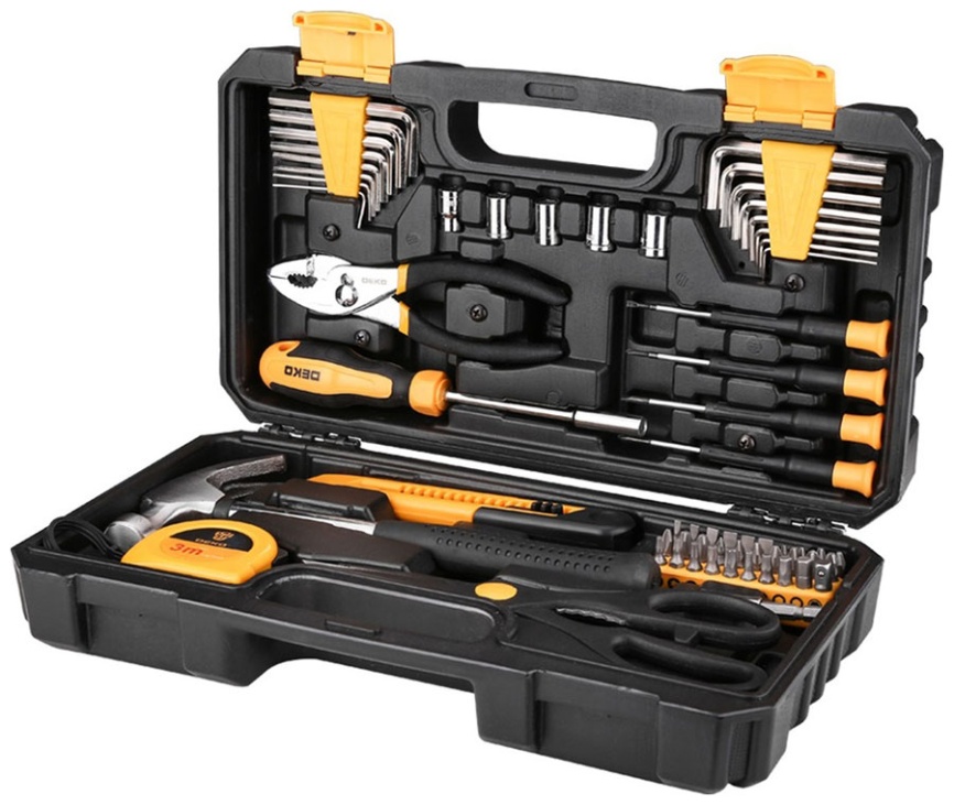 Набор инструментов для дома Deko PRO DKMT62 (62шт.) черно-желтый фото 1