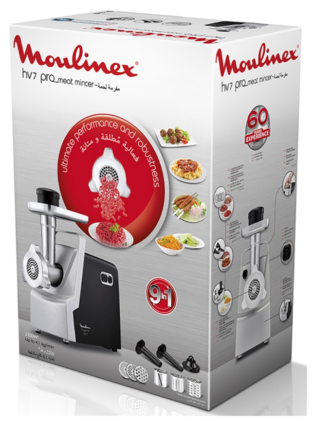 Мясорубка Moulinex HV7 ME548810, серебристый/ черный фото 4