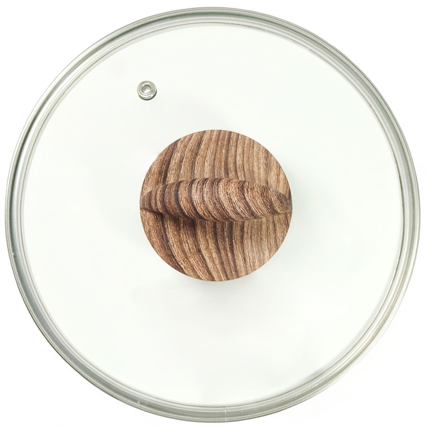 Стеклянная крышка Panairo 24 см, K-D24-WOOD фото 1