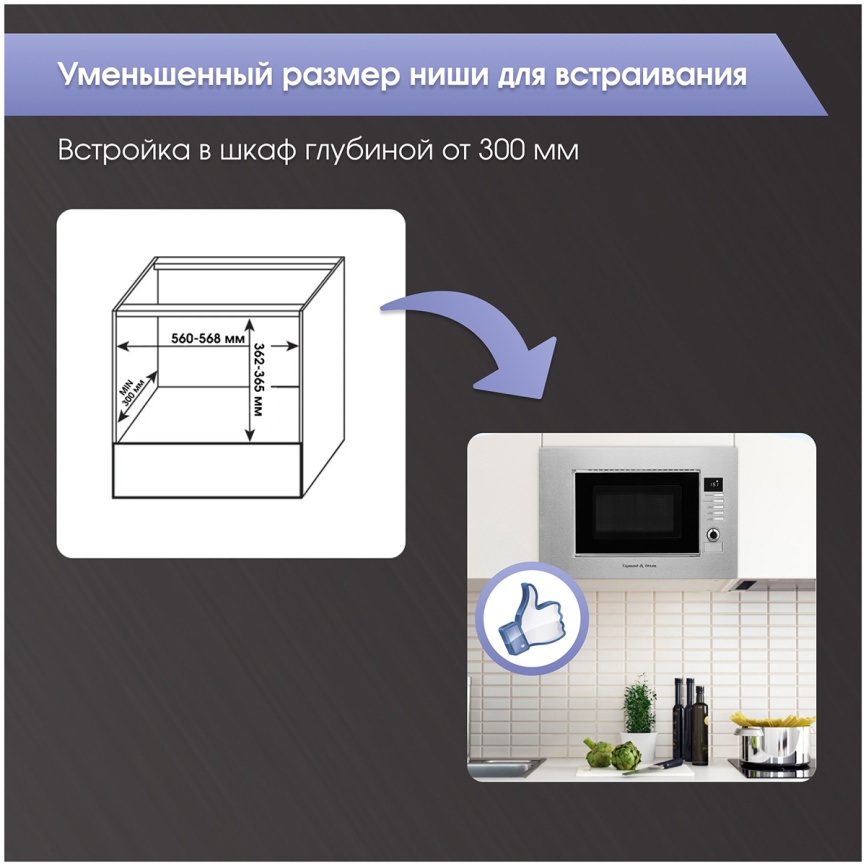 Встраиваемая микроволновая печь СВЧ Zigmund & Shtain BMO 21 S фото 10