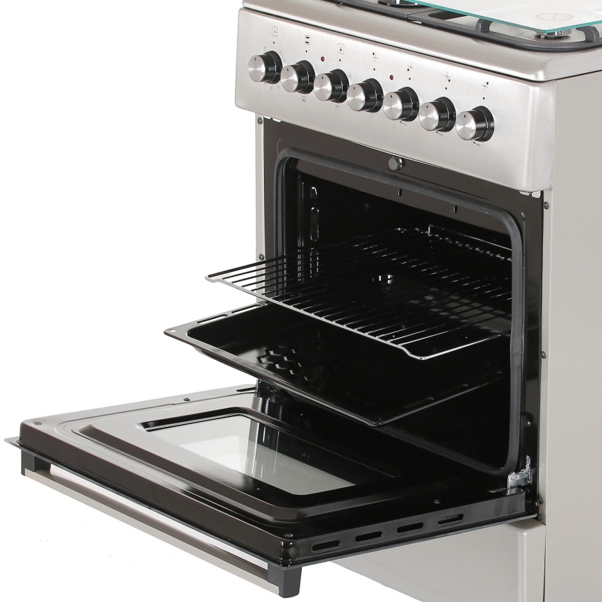 Комбинированная плита De luxe 606031.00гэ-005(кр) 60 см, 64 л, 4 конфорки, серебристый фото 7