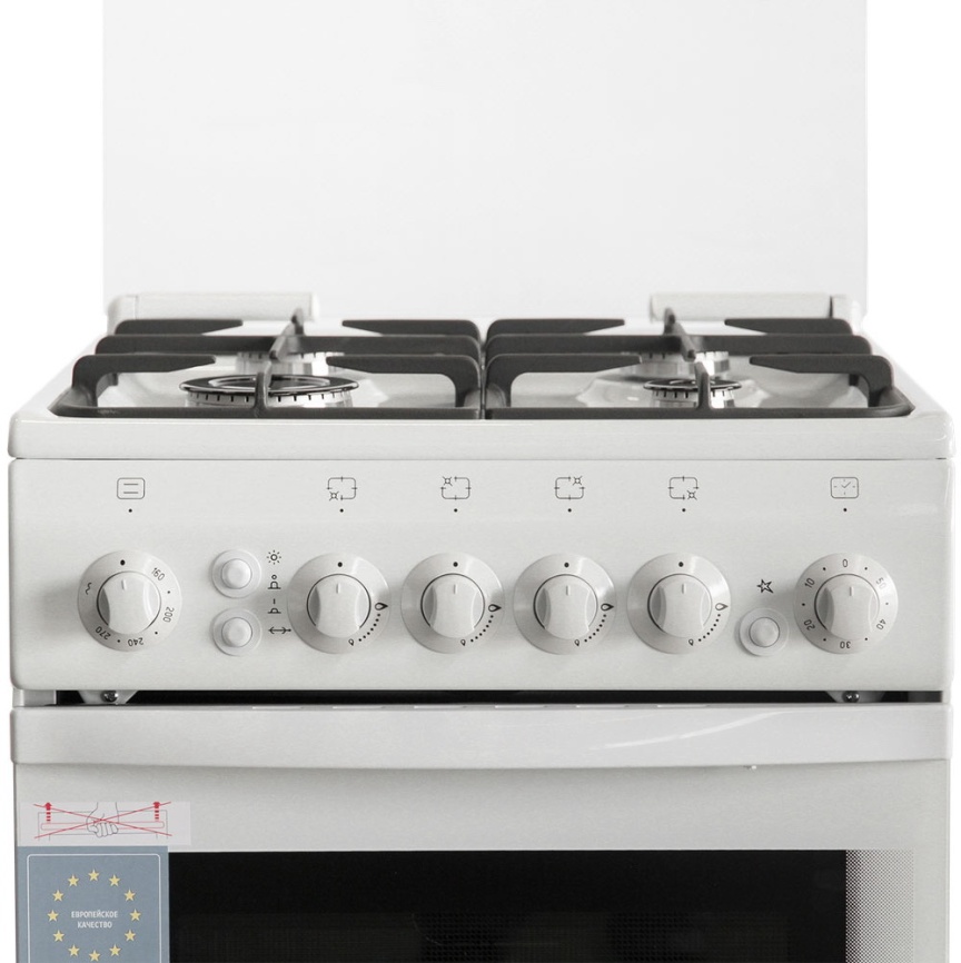 Газовая плита De luxe 5040.31 г 50 см, 43 л, 4 конфорки, белый фото 3