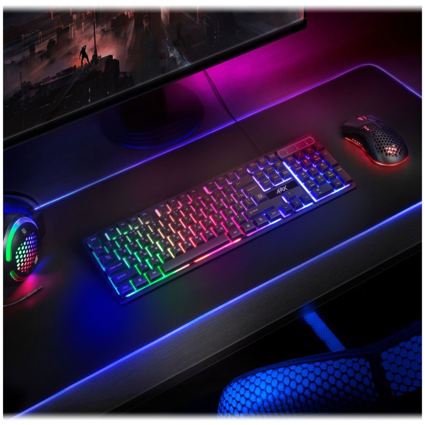 Проводная игровая клавиатура Defender Arx GK-196L RU,радужная подсветка фото 2