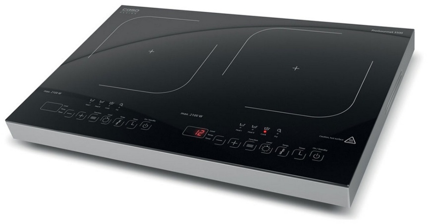 Настольная плита Caso Pro Gourmet 3500 54 см, 2 конфорки, белый фото 1