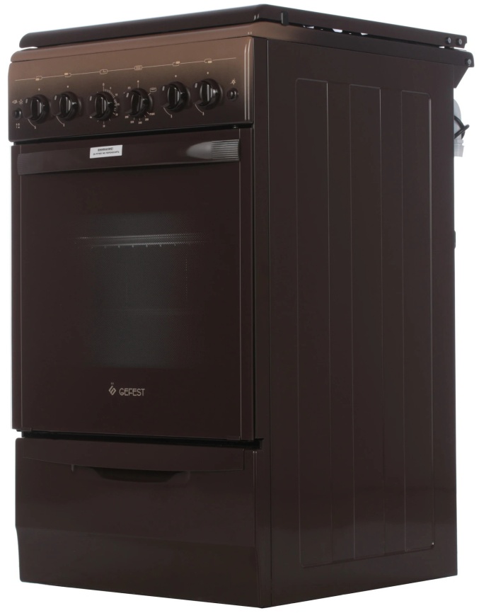 Газовая плита Gefest 5100-02 0001 50 см, 52 л, 4 конфорки, коричневый фото 4