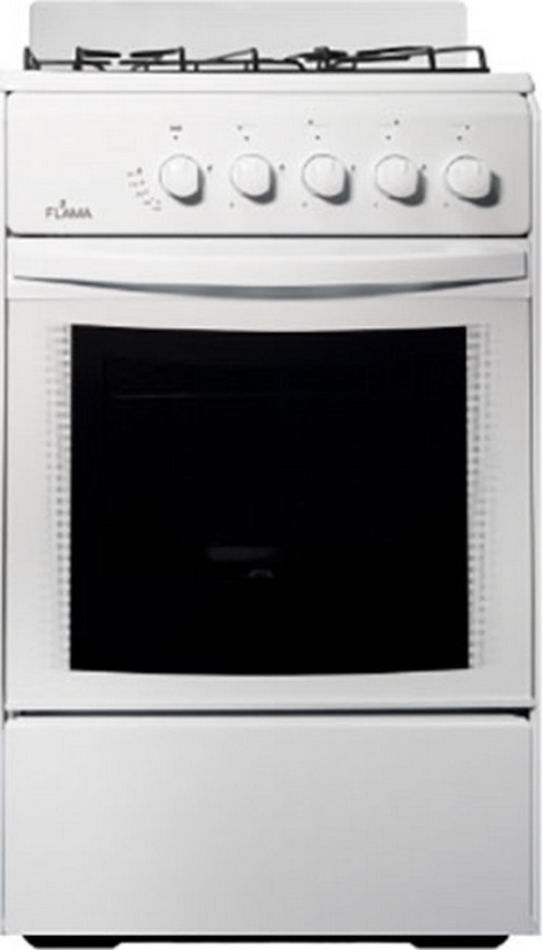 Газовая плита Flama RG 24011 W 50 см, 50 л, 4 конфорки, белый фото 1